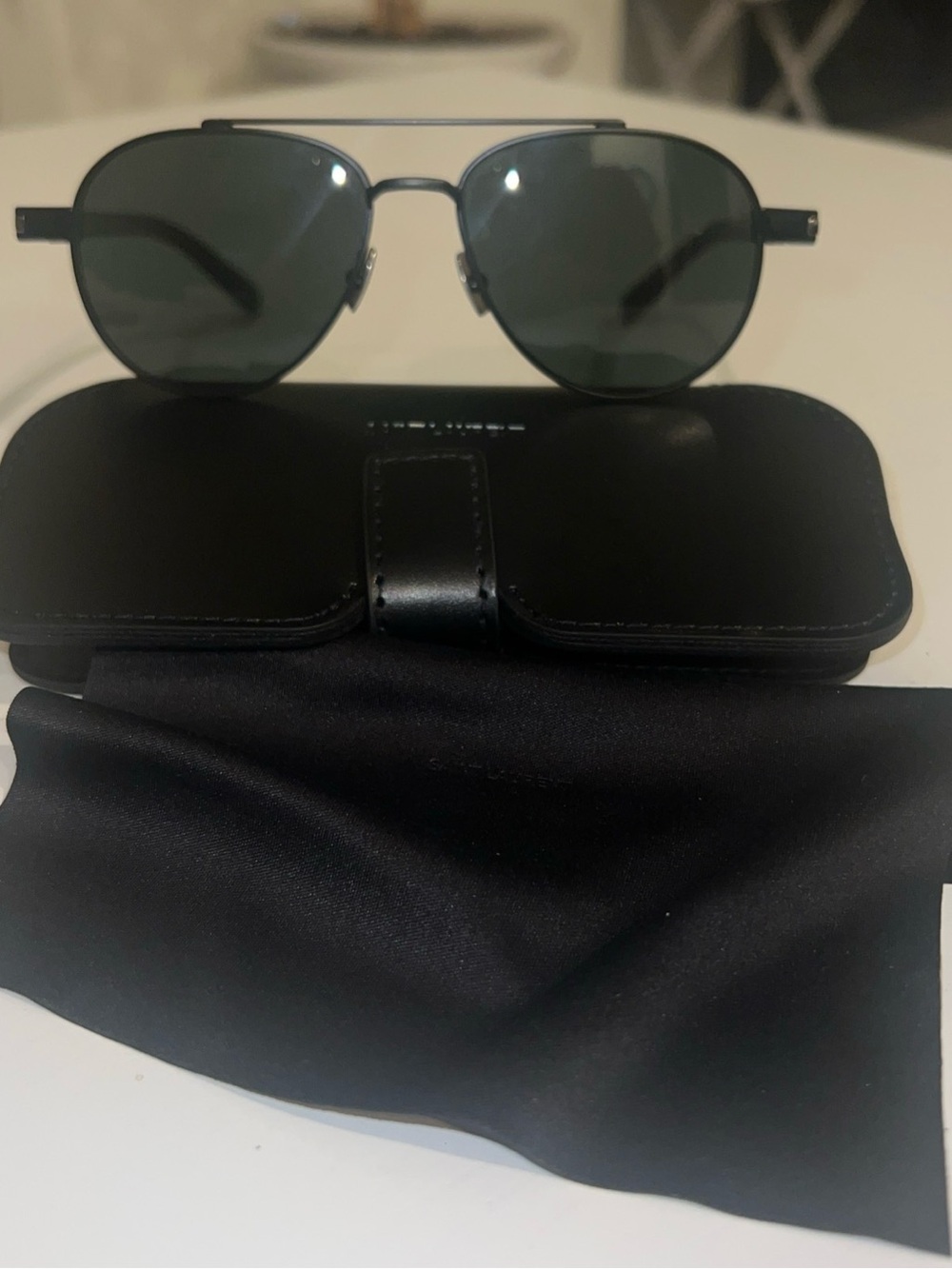 Saint Laurent SL843 001 54-15-145 Black Dk Grey Lenses Sunglasses AUTHENTIC YSL